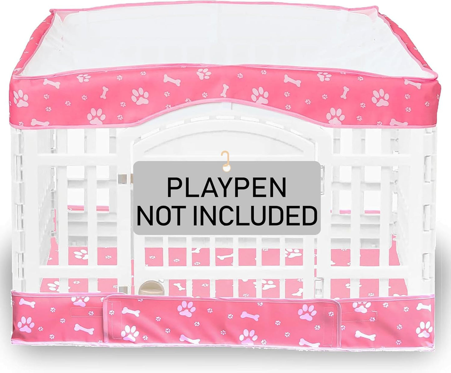 Dog Playpen Bottom Pad and Mesh Top Cover for 36 in Playpen