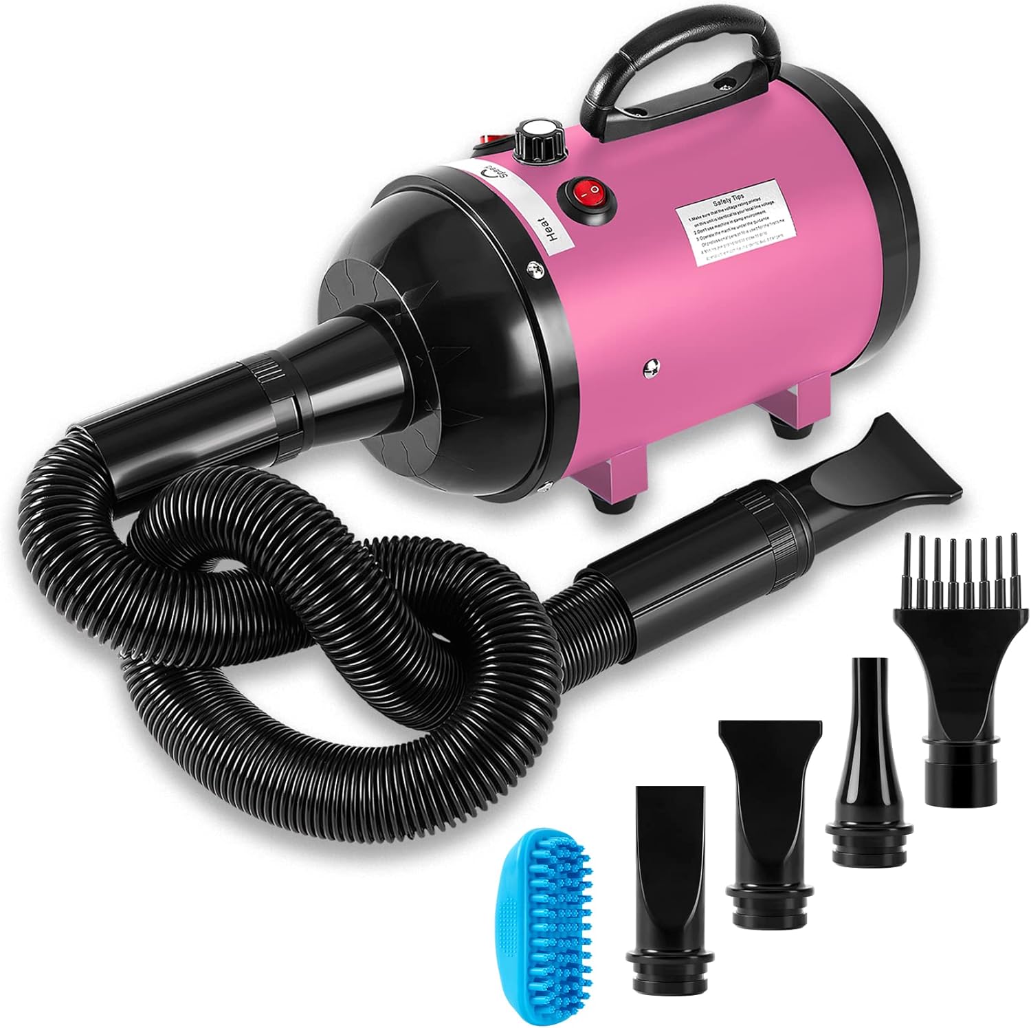 NESTROAD High Power Dog Dryer, Professional Grooming Force, Pink