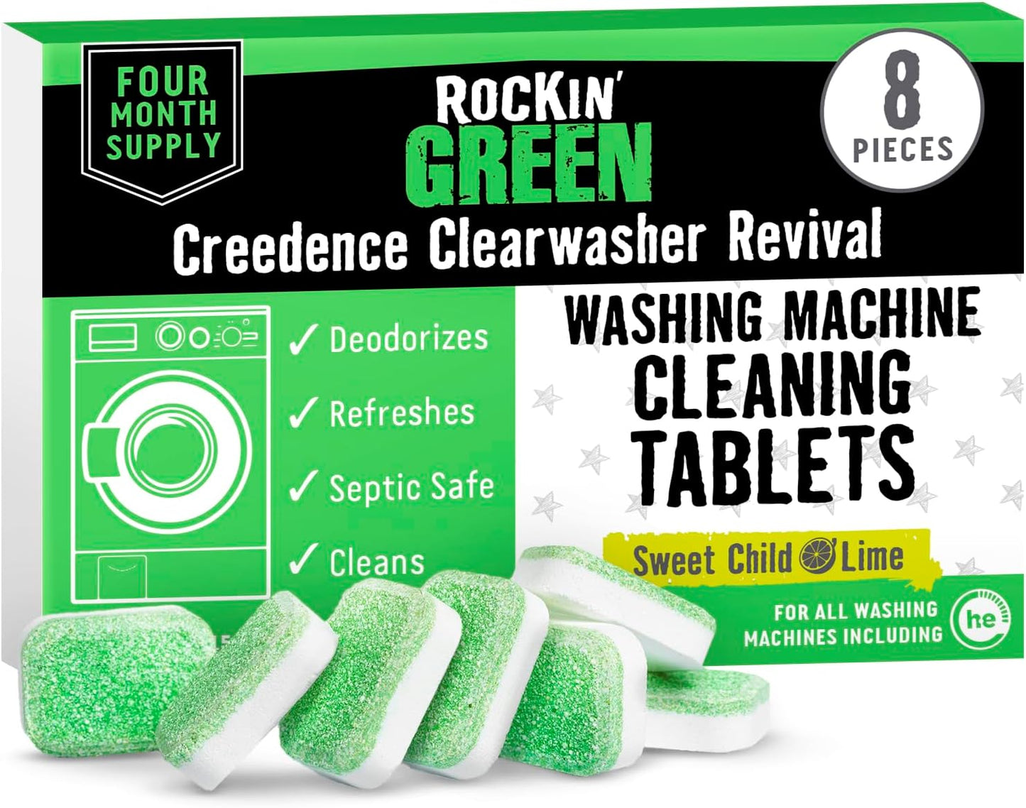 Deodorizing Washer Cleaner Tabs - 4-Month Supply