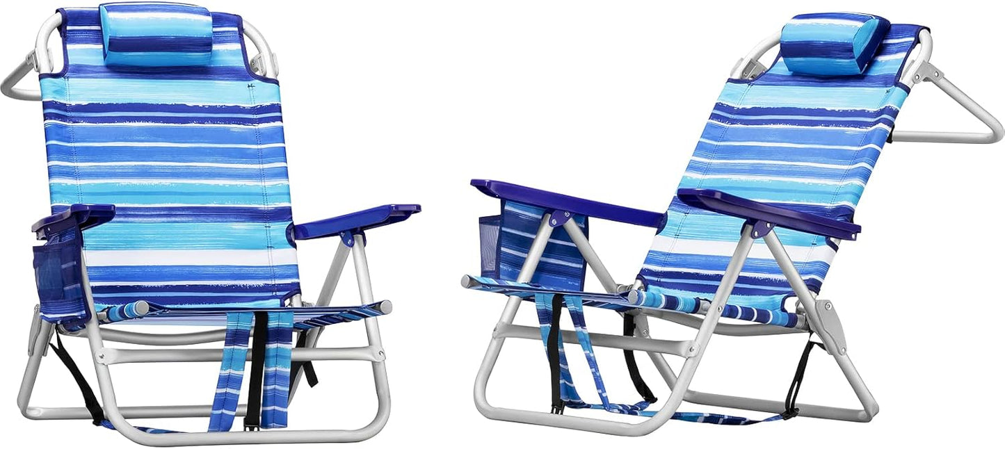 LEMBERI Backpack Beach Chairs for Adults with Large Pockets
