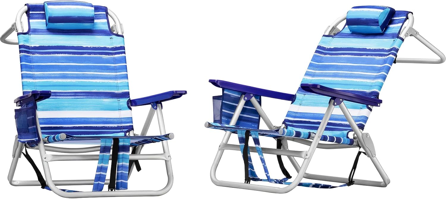 LEMBERI Backpack Beach Chairs for Adults with Large Pockets