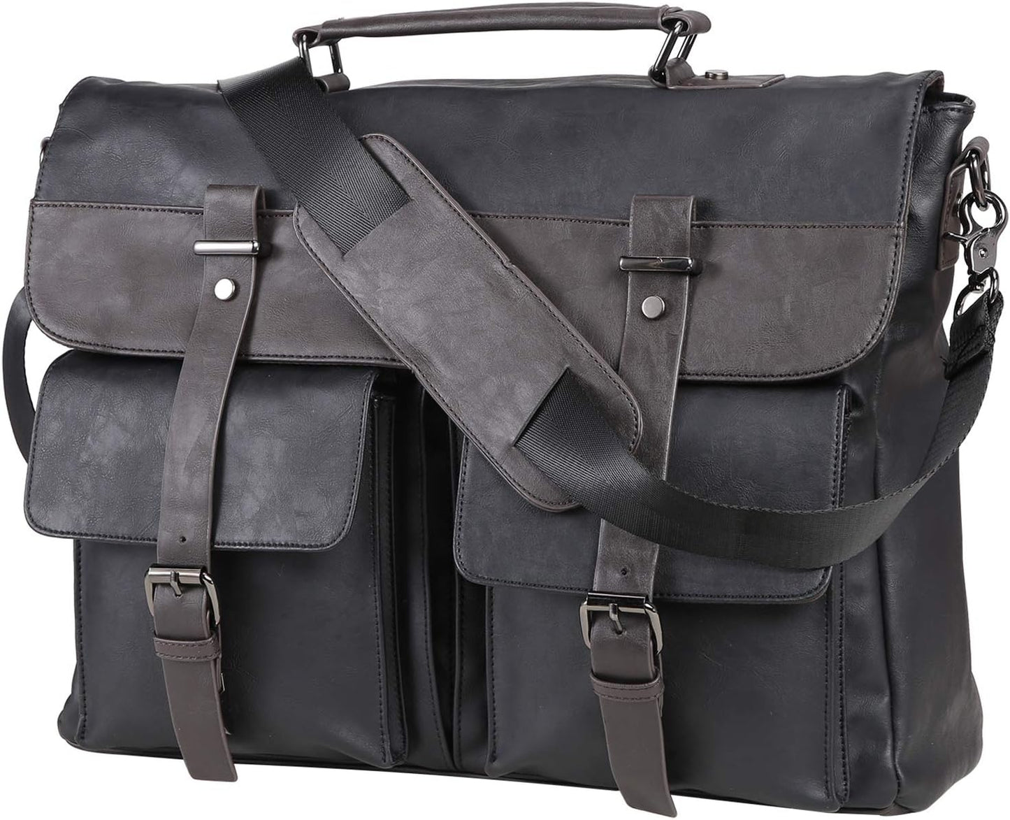 Leather Messenger Bag for Men, Vintage 15.6 Inch Laptop Bag