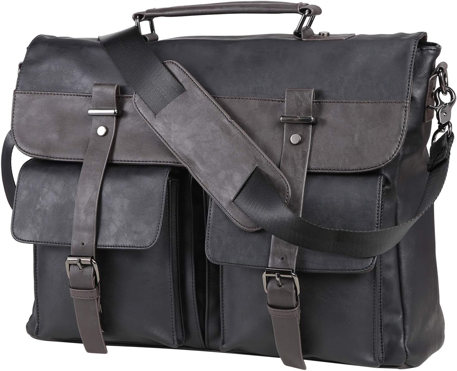 Leather Messenger Bag for Men, Vintage 15.6 Inch Laptop Bag