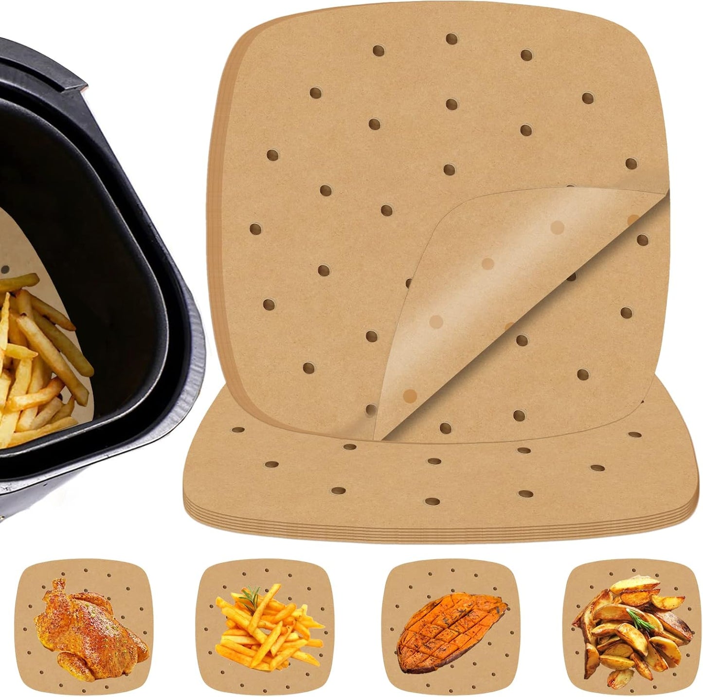 Numola 100 Pcs 9 Non-Stick Air Fryer Liners
