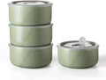 Large Ceramic Bowls with Lids 32 oz Set of 4 - Microwave & Oven Safe