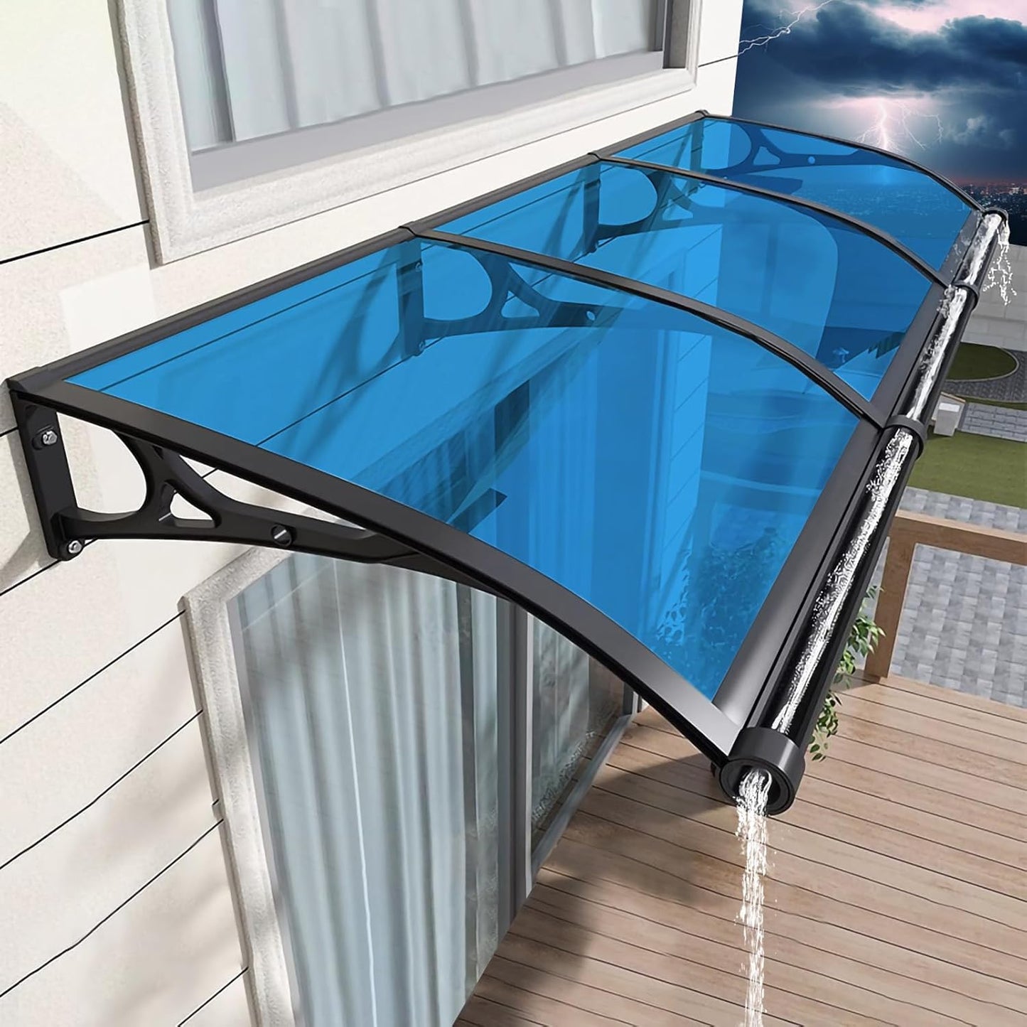HIAPES Door Awning for Entrance - UV/Rain/Snow Protection