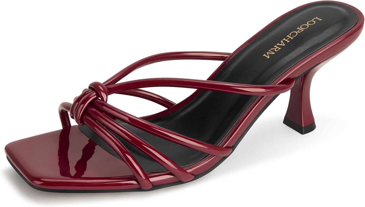 Women's Strappy Square Open Toe Kitten Heels Sandals for Summer