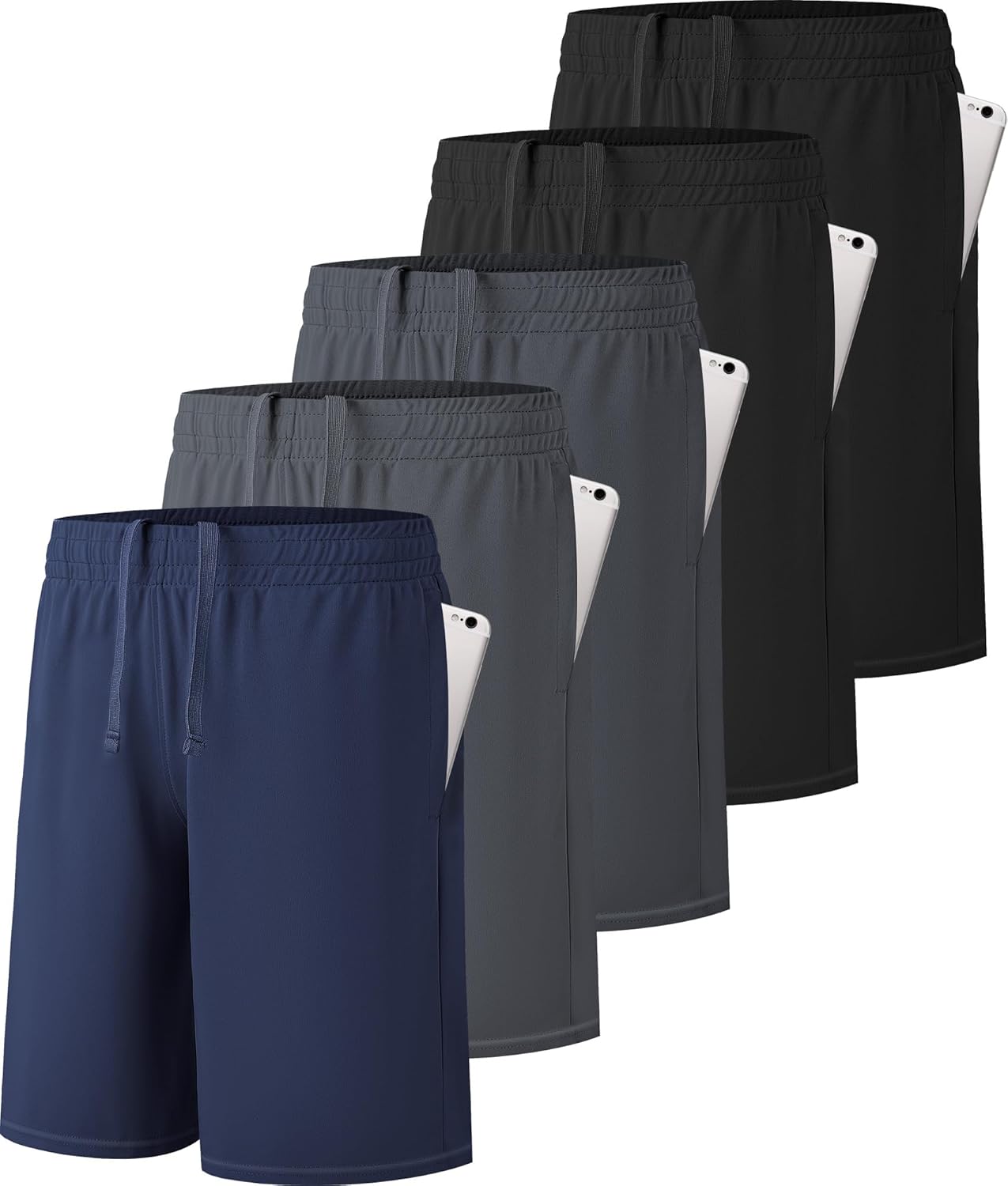 5 Pack Boys Athletic Shorts for Active Performance and Comfort