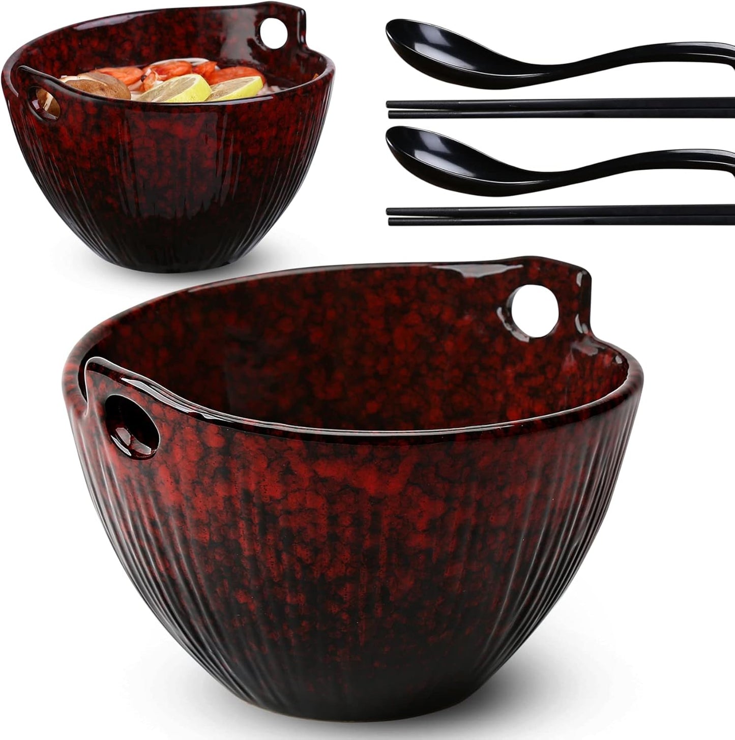 Ramen Bowl Set with Chopsticks and Spoons for Noodle Lovers