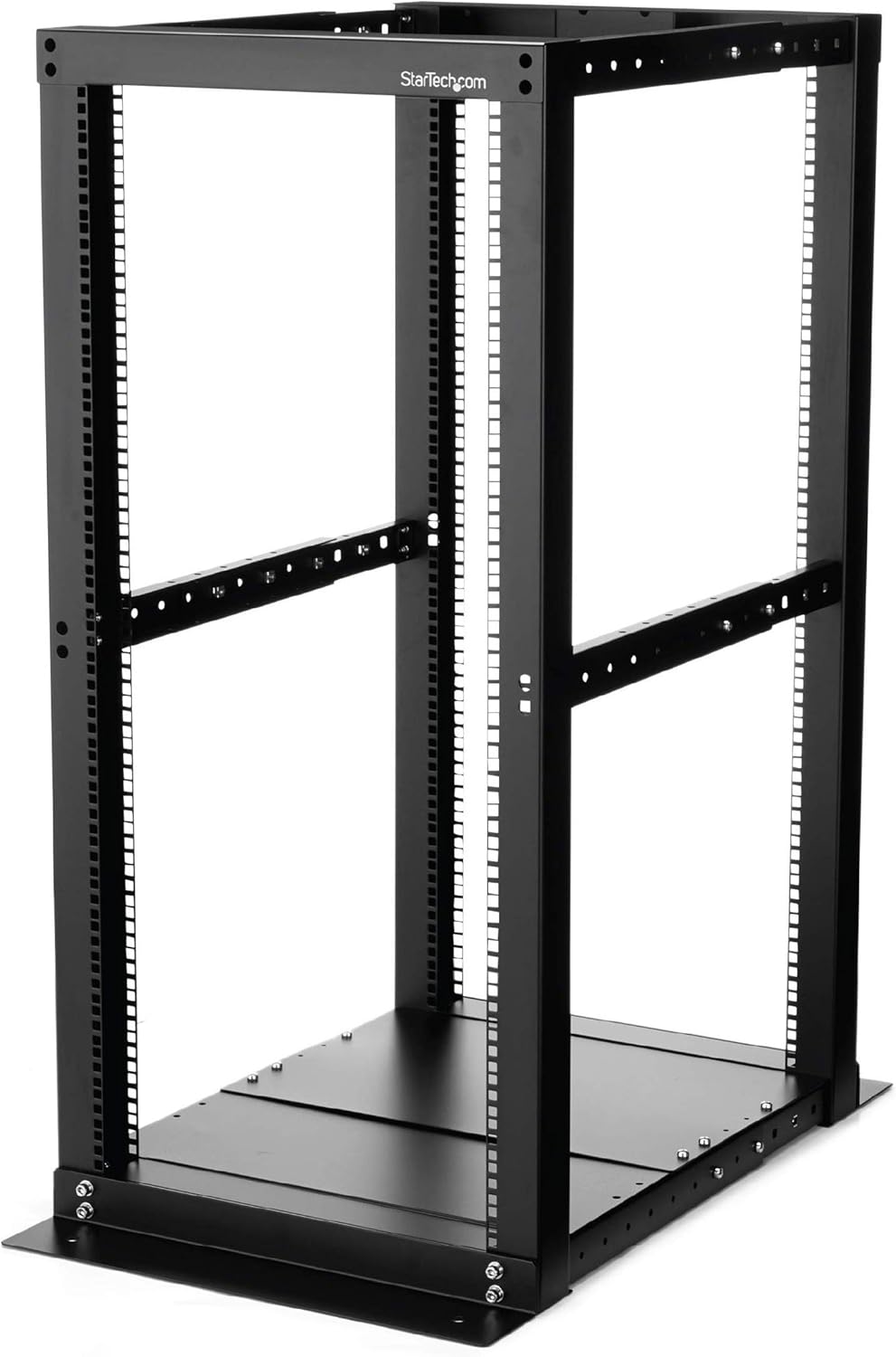 25U Open Frame Server Rack with Adjustable Depth and Casters
