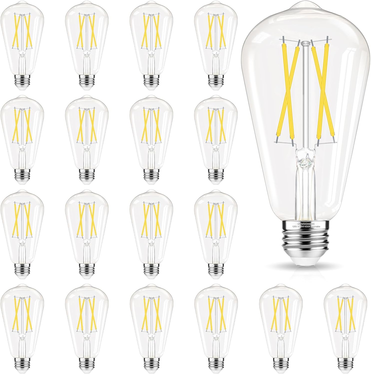 Edison Bulbs 60 Watt Equivalent LED Dimmable Cool White 4000K