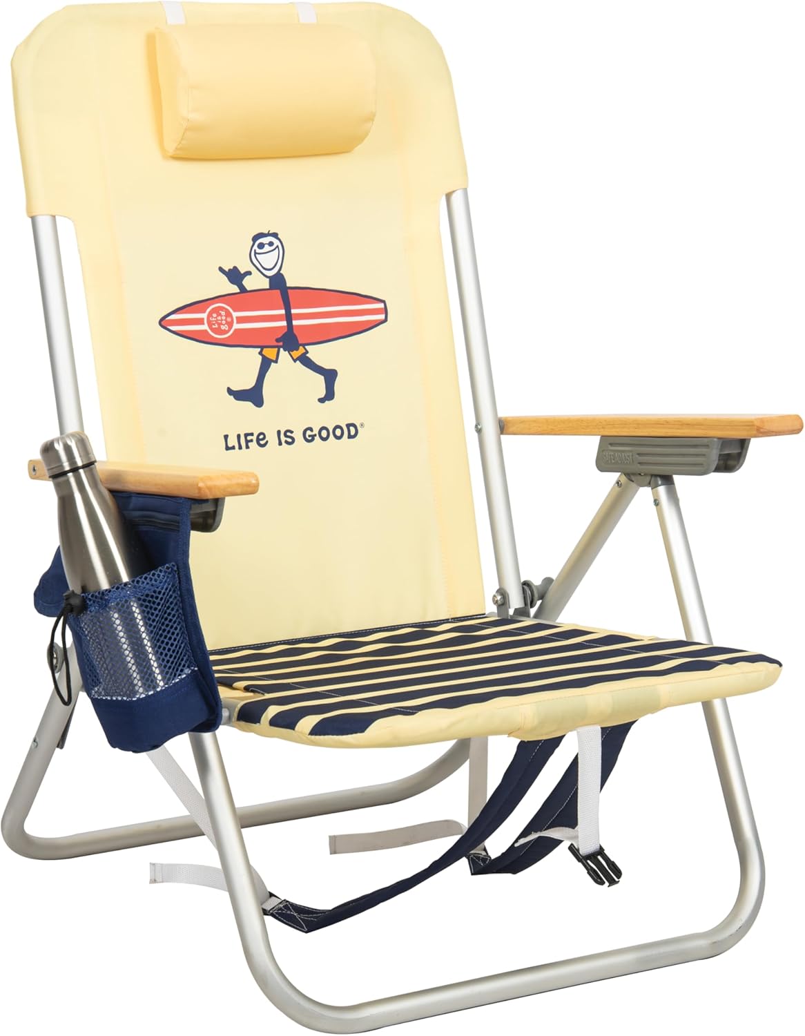 Comfort & Style: Life is Good Beach Chair with Pillow