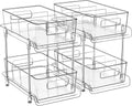 HIHEGD 2-Tier Bathroom Organizer with Dividers - Pull-Out Cabinet