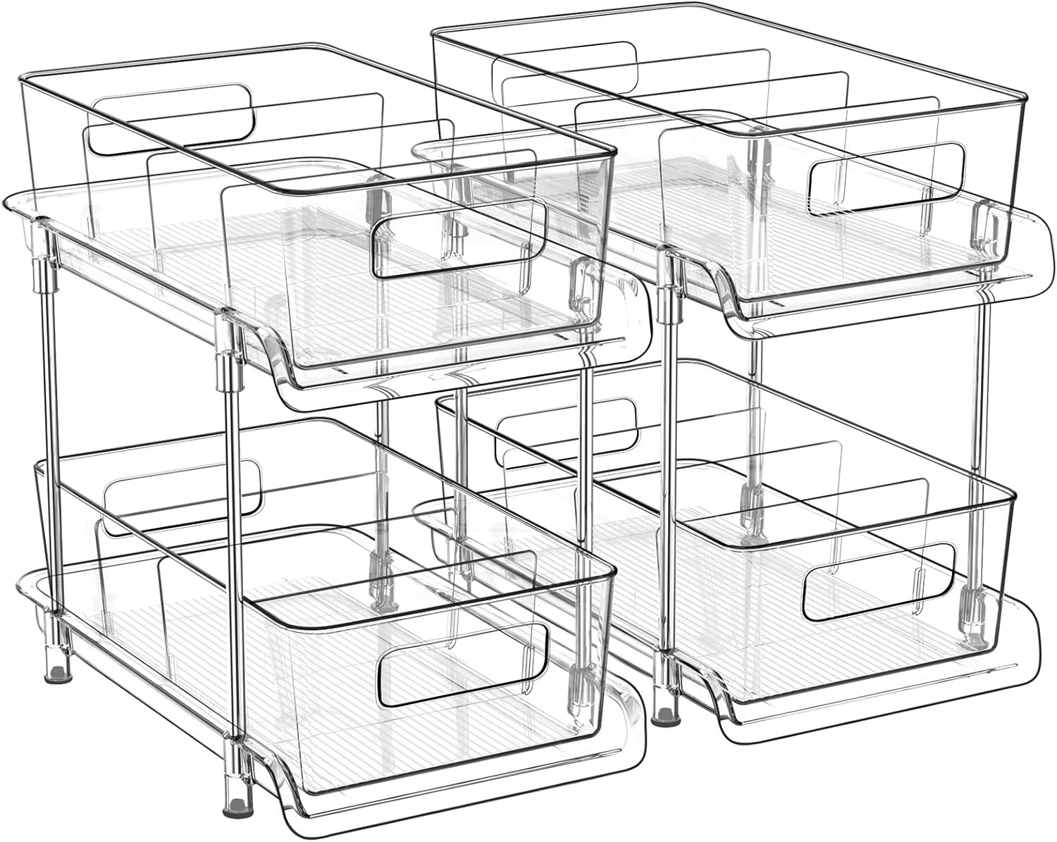 HIHEGD 2-Tier Bathroom Organizer for Under Sink Storage