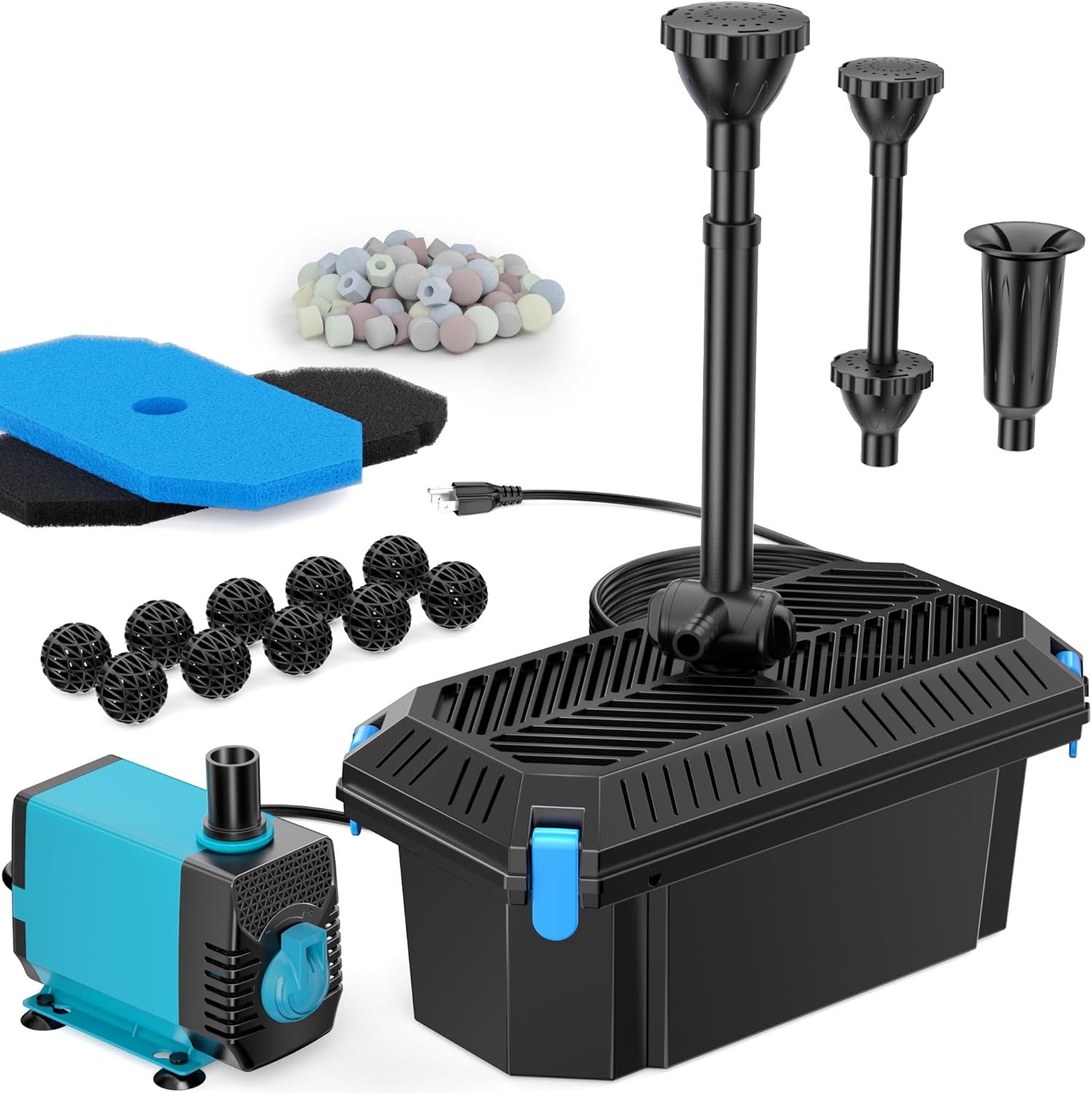Antfraer Pond Filter with Pump Kits for Outdoor Ponds and Fountains