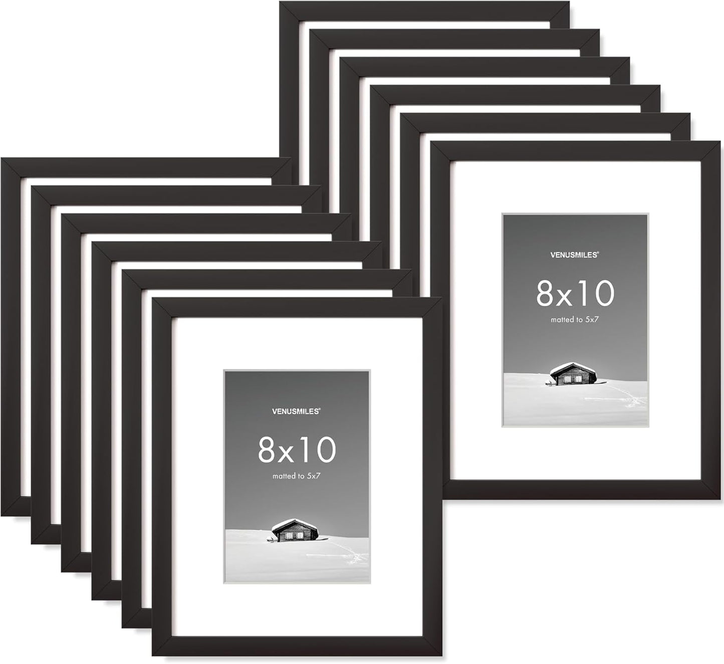 8x10 Picture Frame Set - Versatile Black Frames for Photos