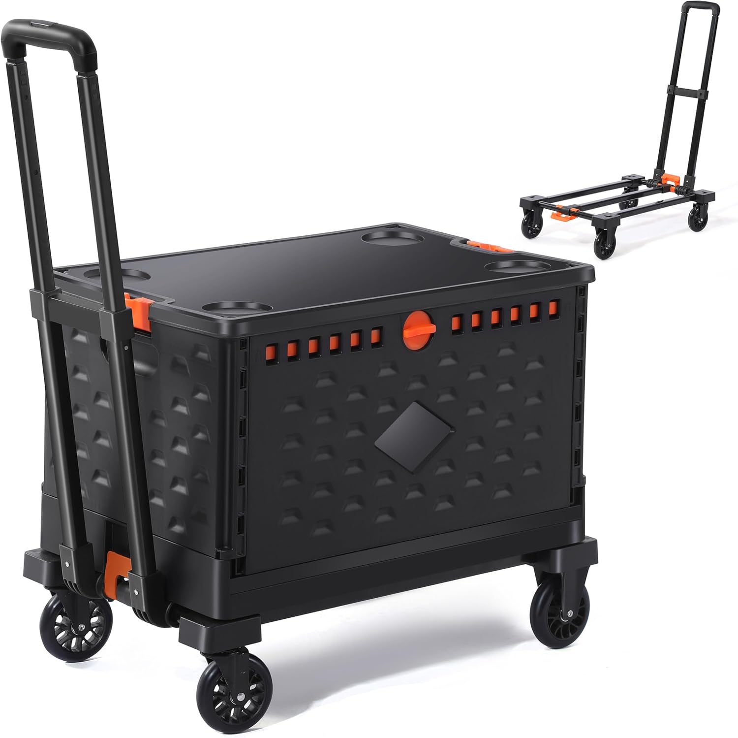 Collapsible Crate and Folding Hand Truck Set for Easy Transport