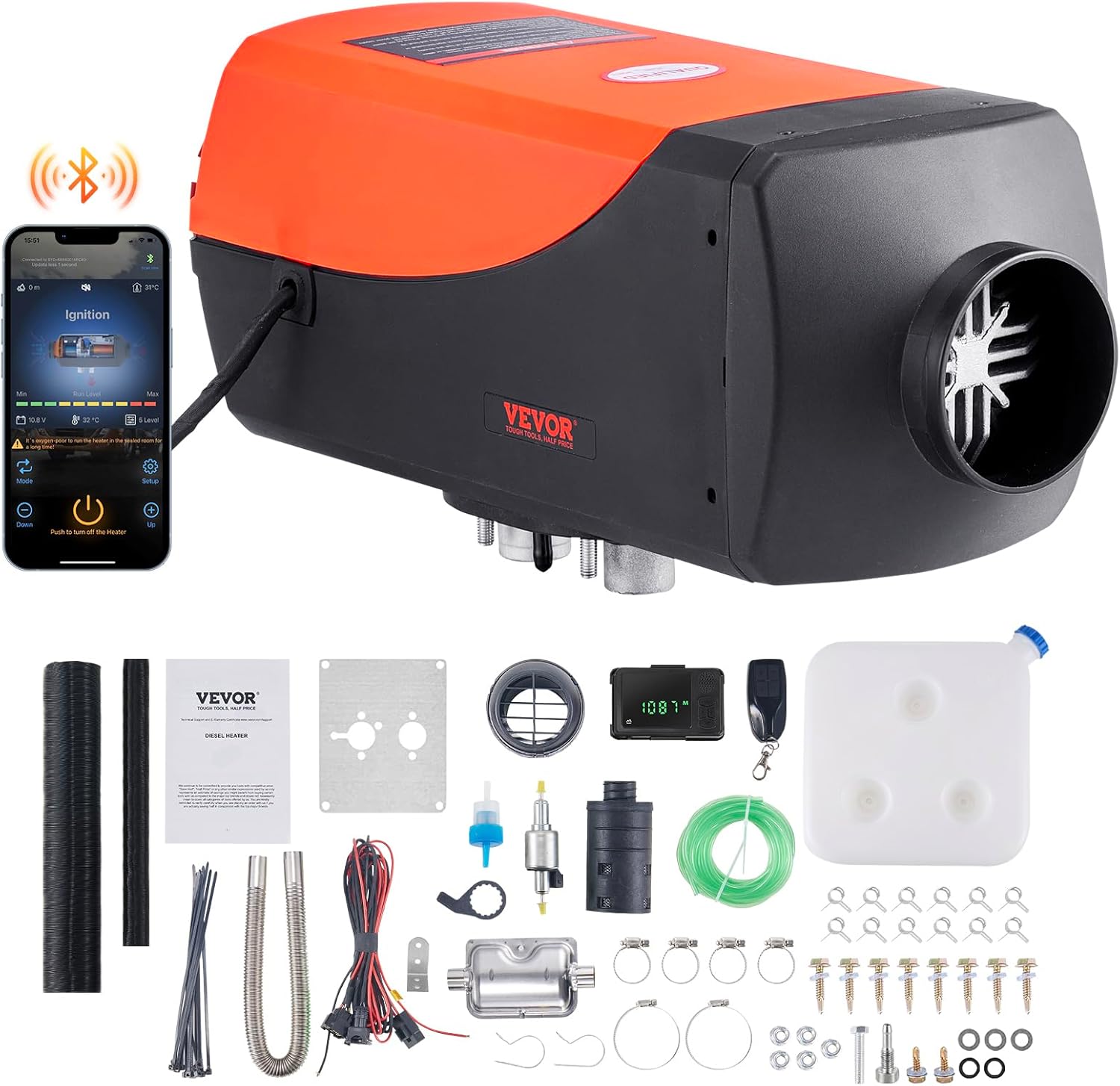 VEVOR 8KW Diesel Heater with Bluetooth Control for Vehicles