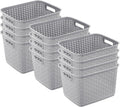 Sterilite 12-Pack Tall Weave Basket Cement Gray - Stylish Storage