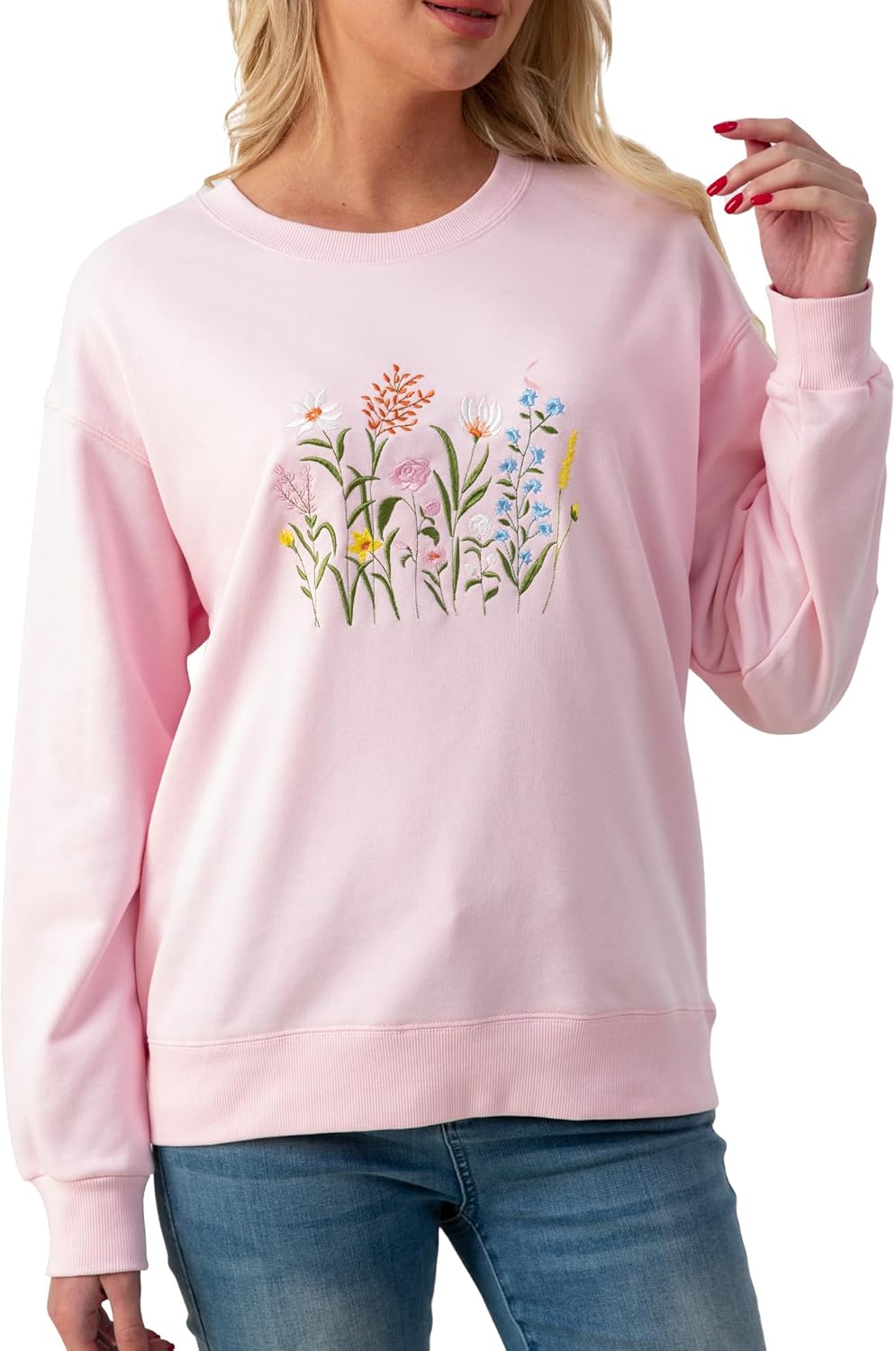 Wildflower Botany Embroidered Sweatshirt: Cozy Comfort
