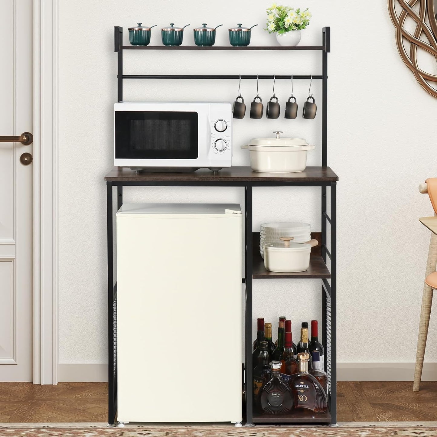 Multifunctional Kitchen Organizer Rack with Hooks