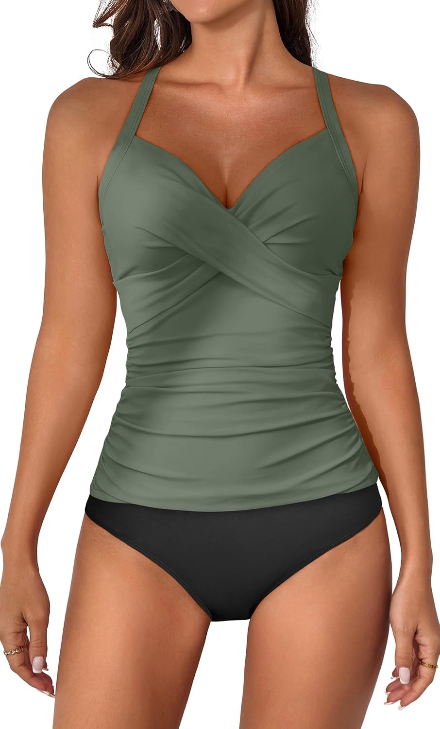 B2prity Women's Ruched Tankini Swimsuits for Stylish Comfort