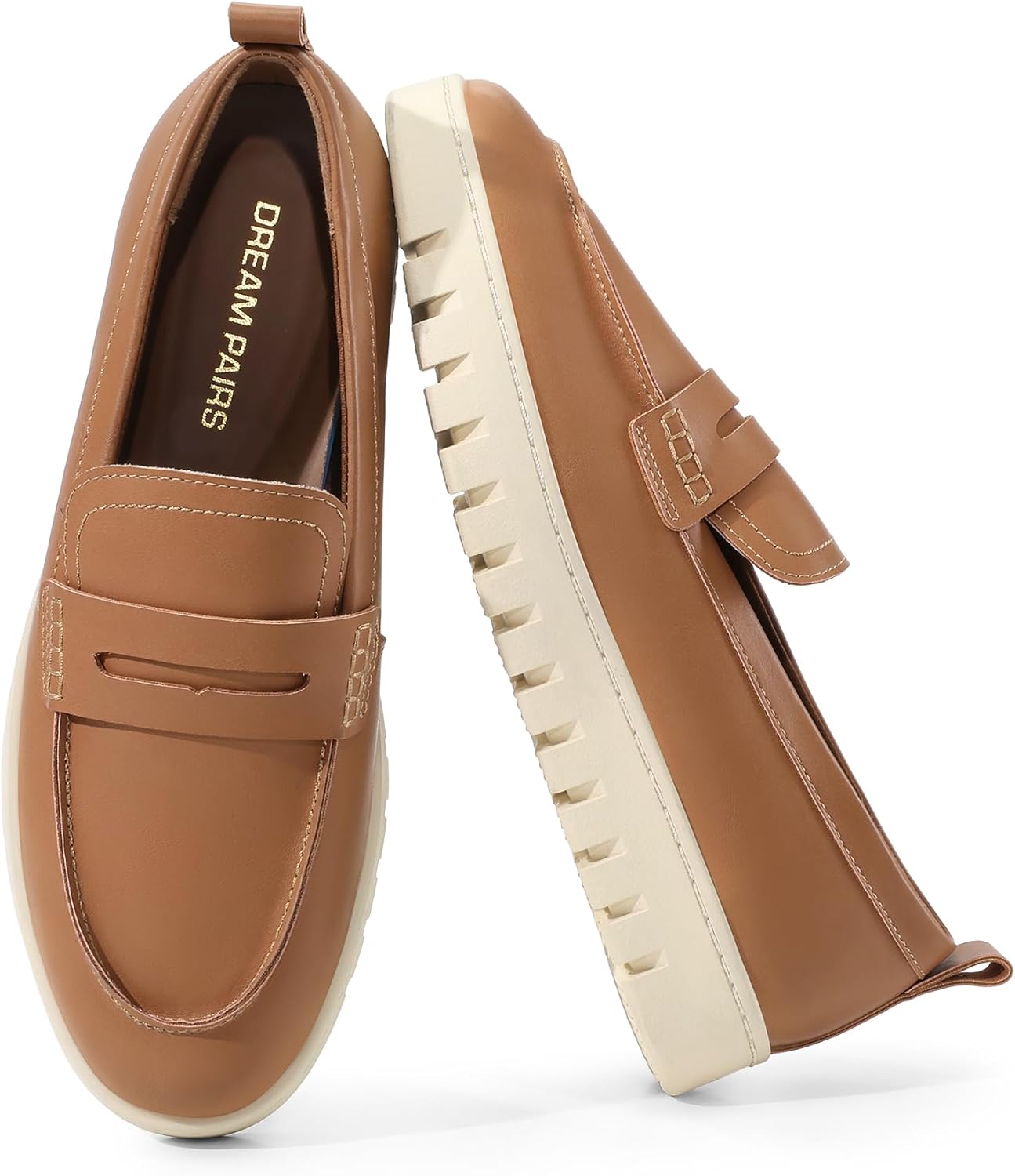 DREAM PAIRS Women's Casual Loafers with Arch Support for Comfort