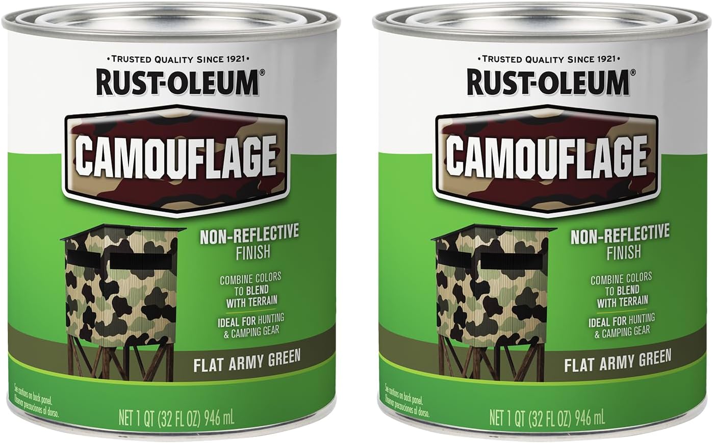 Rust-Oleum Camouflage Paint for Hunting Gear - Flat Army Green