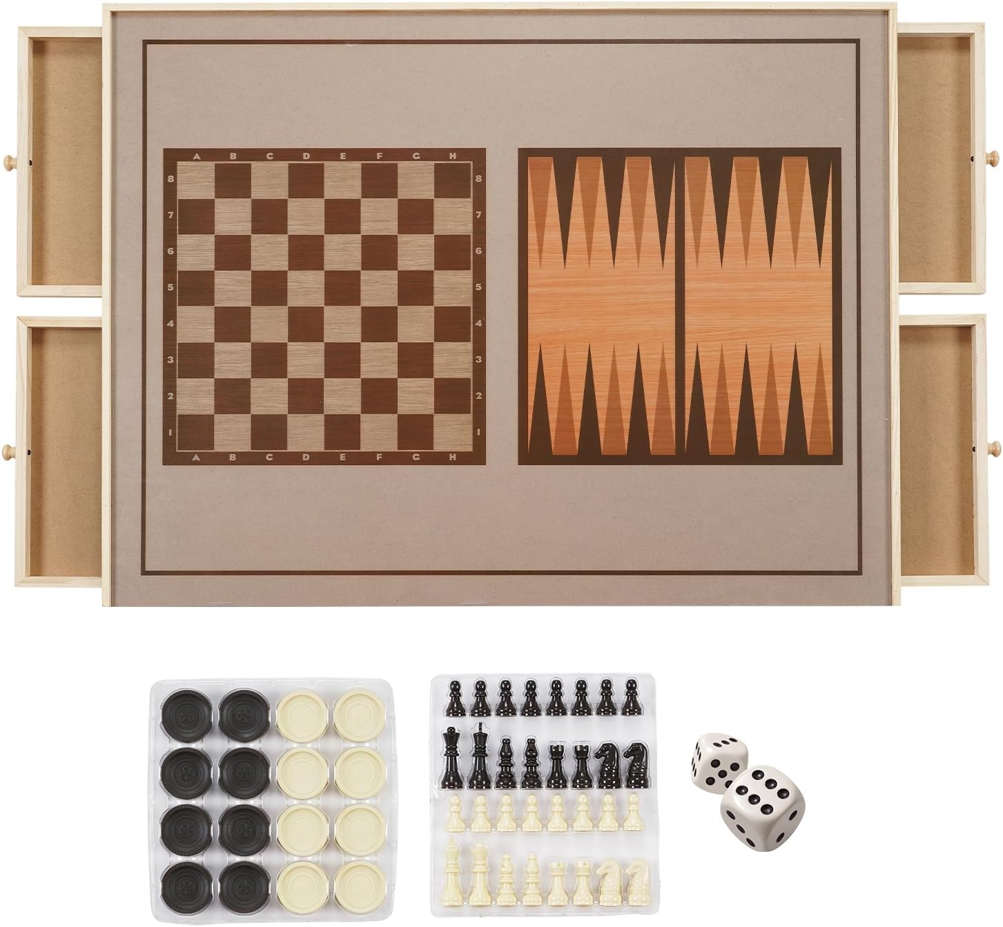1500 Pieces Wooden Puzzle Board with 4 Drawers and Cover Mat