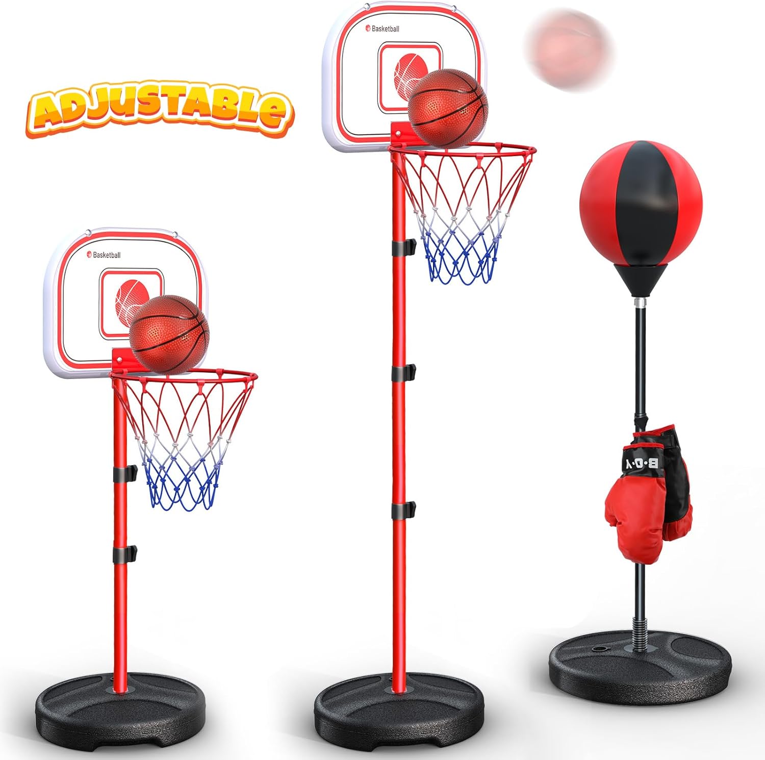 2-in-1 Kids Basketball Hoop & Punching Bag Set by HopeRock