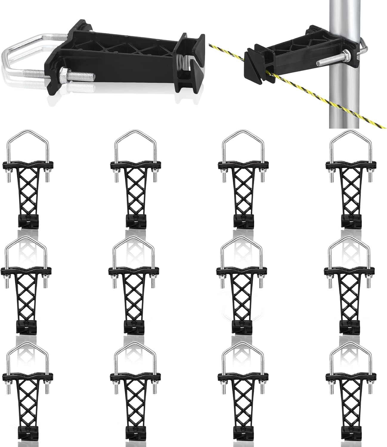 Tondiamo 24 Pcs Tube Post Insulator for Electric Fence Wire