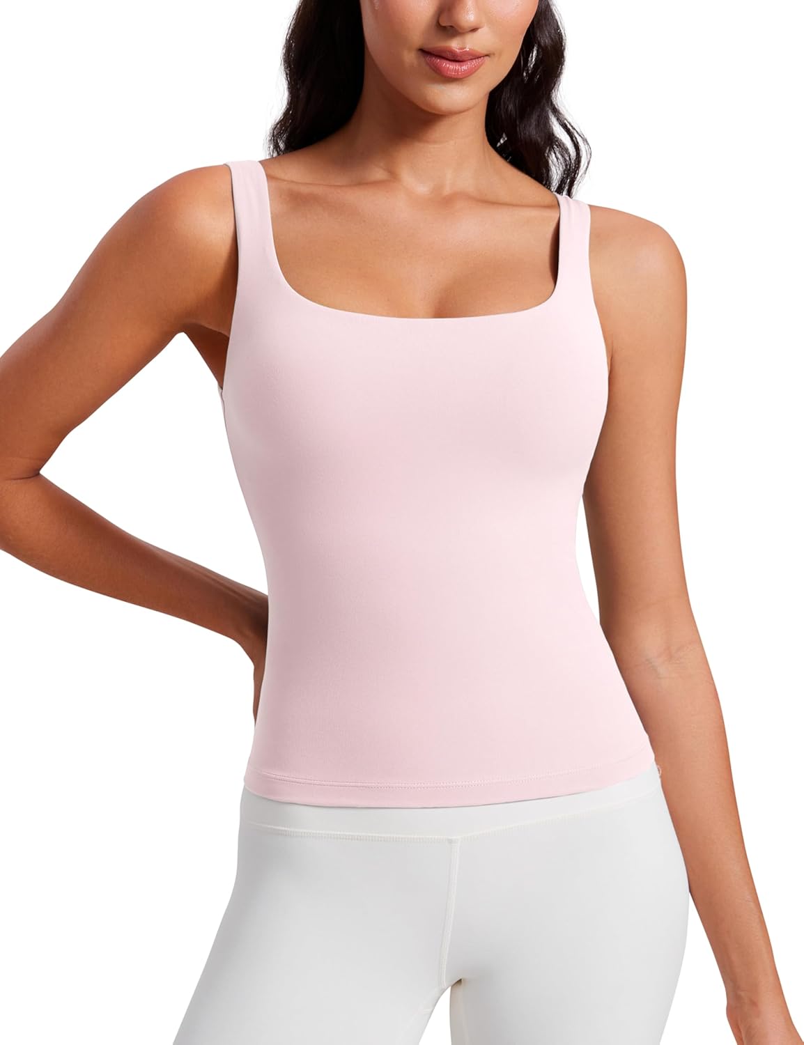 CRZ YOGA Butterluxe U Neck Tank Tops for Women - Soft Comfort