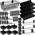 40-Piece Slatwall Organizer Kit - Hooks, Shelves, Baskets, Bins