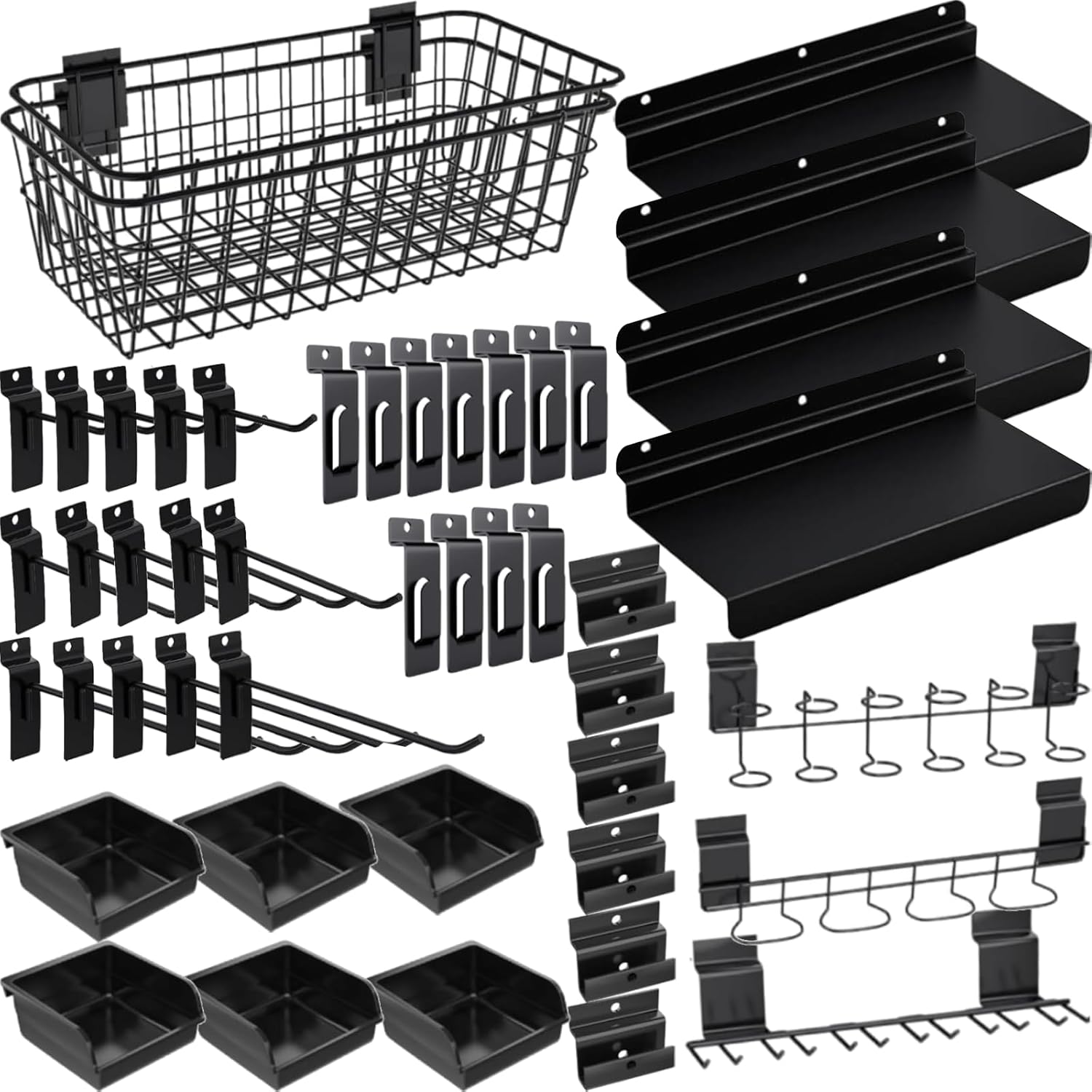 40-Piece Slatwall Organizer Kit for Efficient Garage Storage