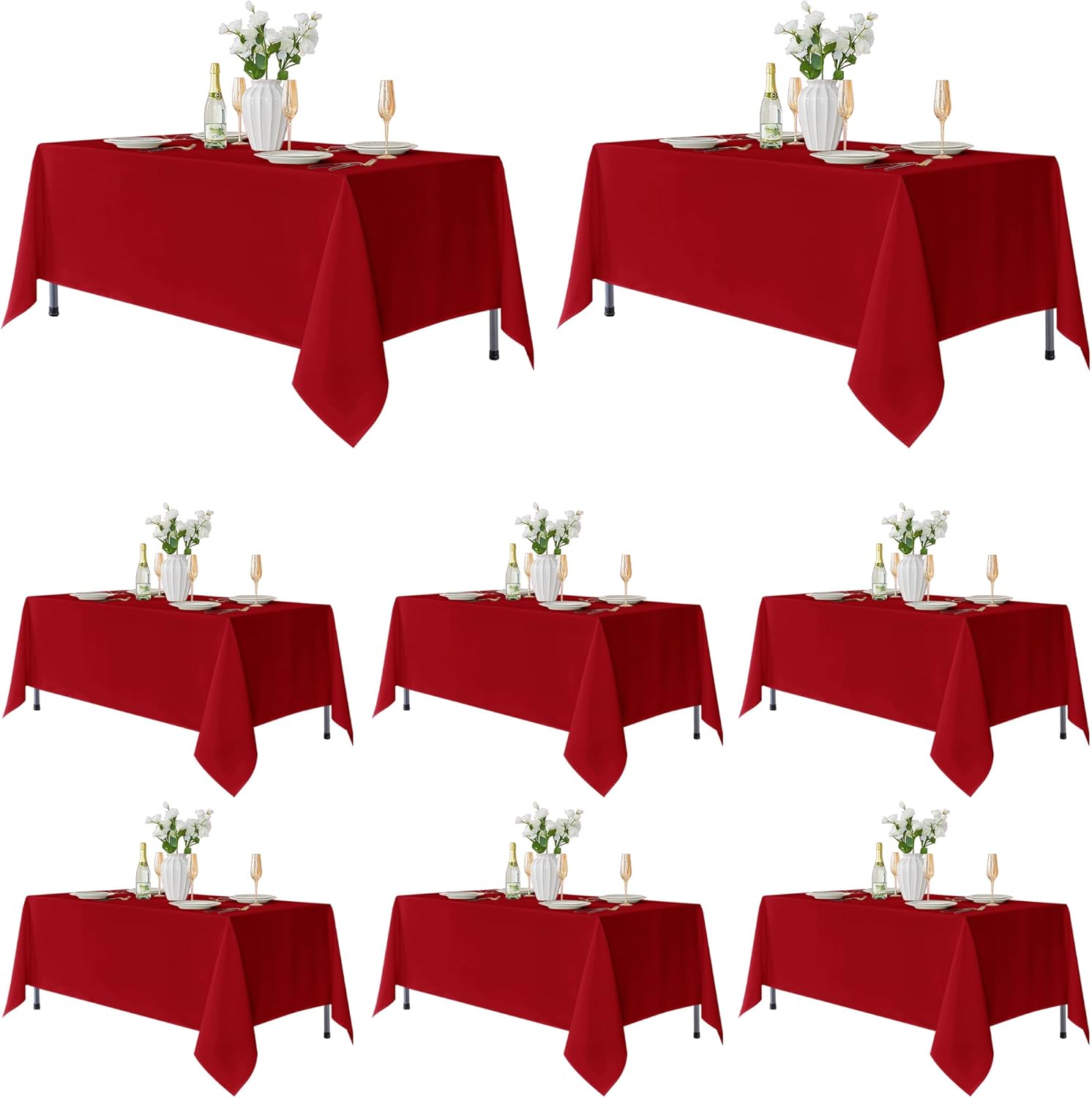 Fitable 8 Pack Rectangle Tablecloths for Elegant Events