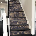 Vintage Black Brozen Flowers Butterfly Stair Riser Decals - Peel
