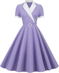 Women 1950s Retro Polka Dot Audrey Cocktail Swing Dress - Flattering