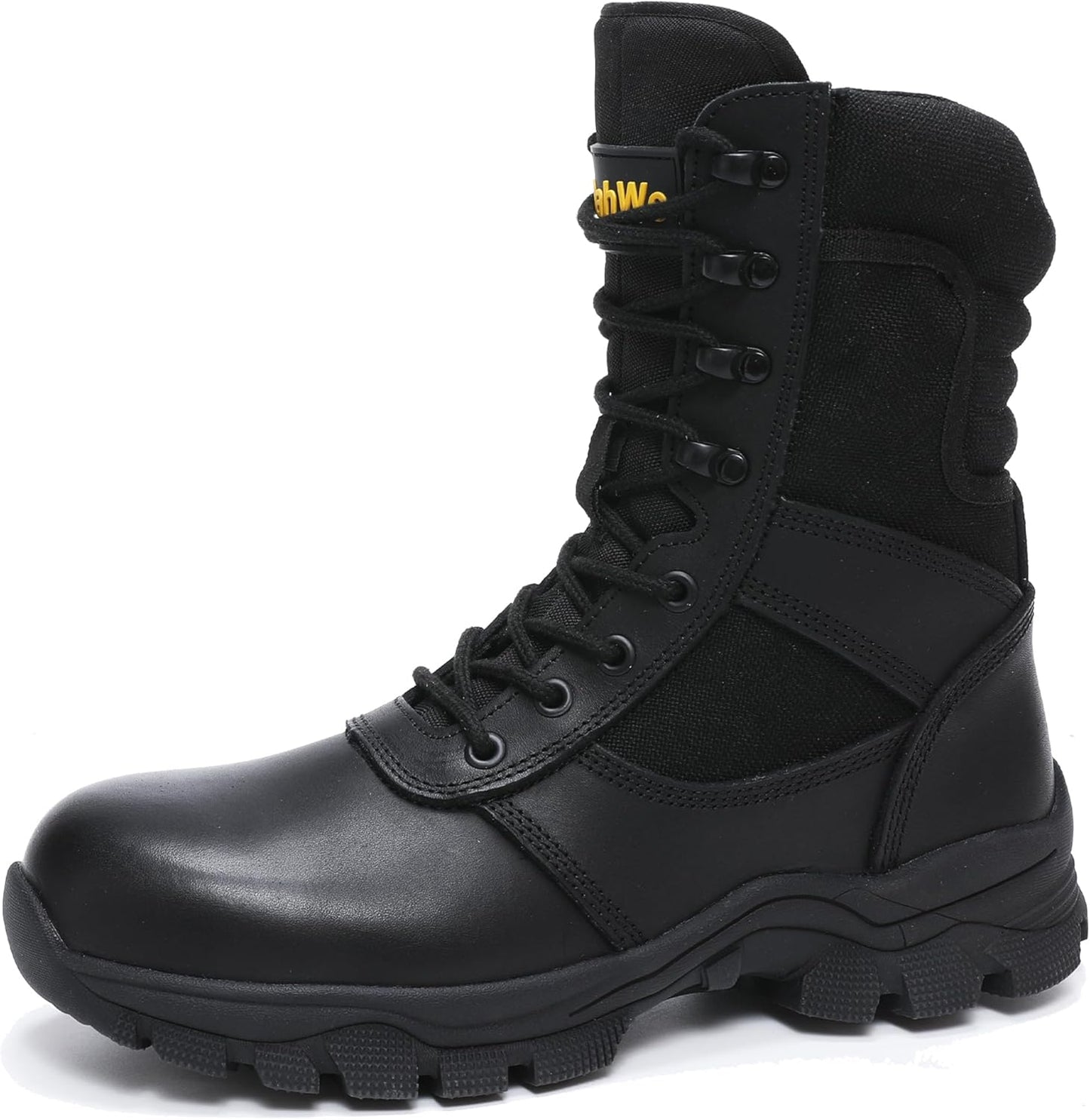 Men's Steel Toe Work Boots with Side Zipper for Safety and Comfort