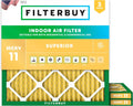 22x22x1 MERV 11 Air Filter 3-Pack - Superior Pet & Allergy Defense