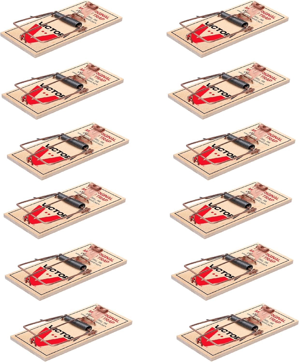 Victor 12-Pack Metal Snap Mouse Trap - Sustainable FSC Wood