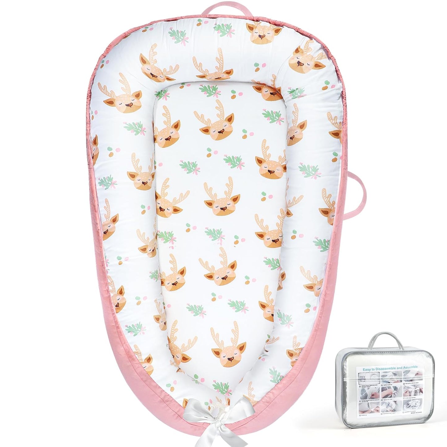 KISS GOLD Baby Lounger - Soft Cotton Nest for Tummy Time
