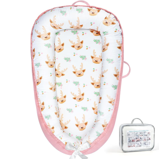 KISS GOLD Baby Lounger - Soft Cotton Nest for Tummy Time