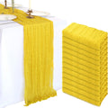 Lemon Yellow Cheesecloth Table Runner 12-Pack 10ft - Rustic Boho Decor