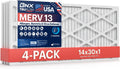 BNX TruFilter 14x30x1 MERV 13 Air Filter (4-Pack) - High Capture