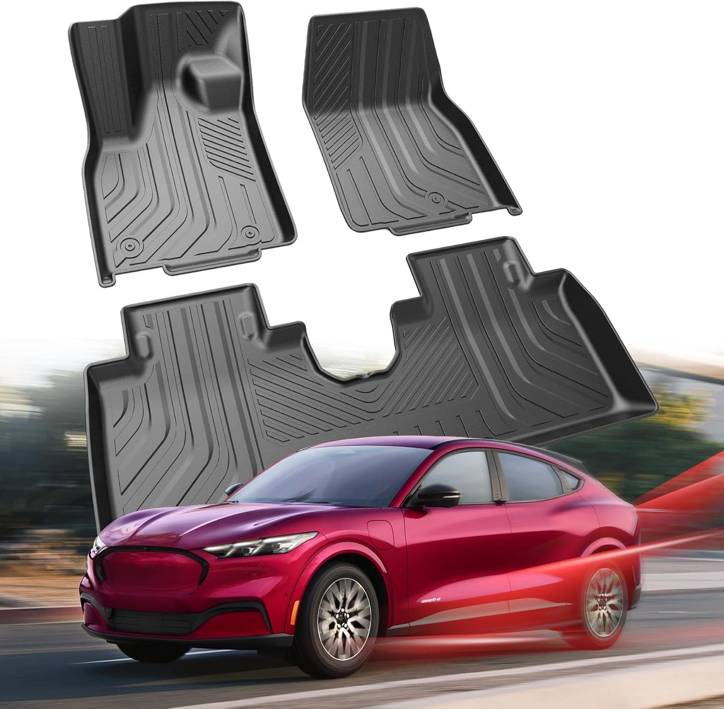 Custom Carbon Fiber Car Floor Mats for Ford Mustang Mach E