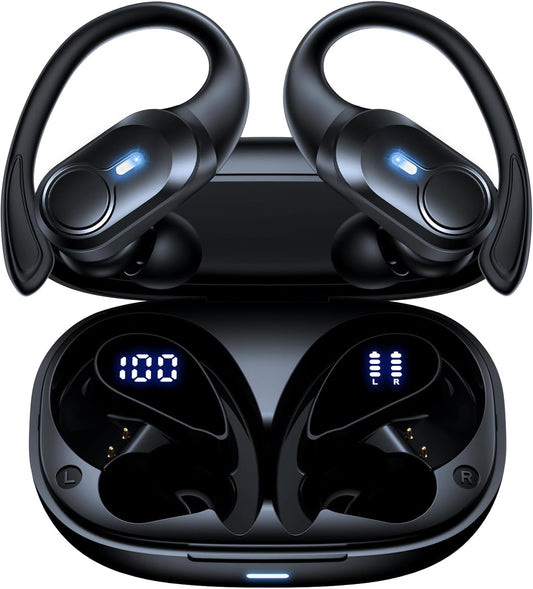BOLOXA Wireless Earbuds: 70hrs Playback, IPX7 Waterproof, Over-Ear Stereo Bass