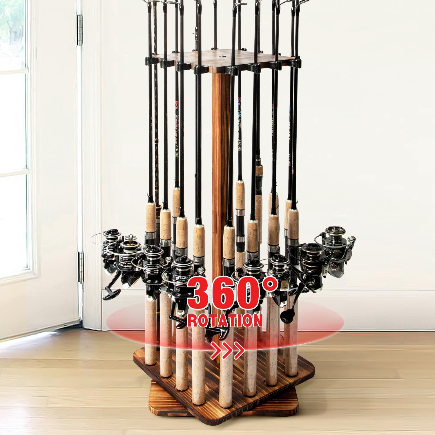 Ghosthorn Fishing Rod Holders for Garage with 360 Degree Rotation