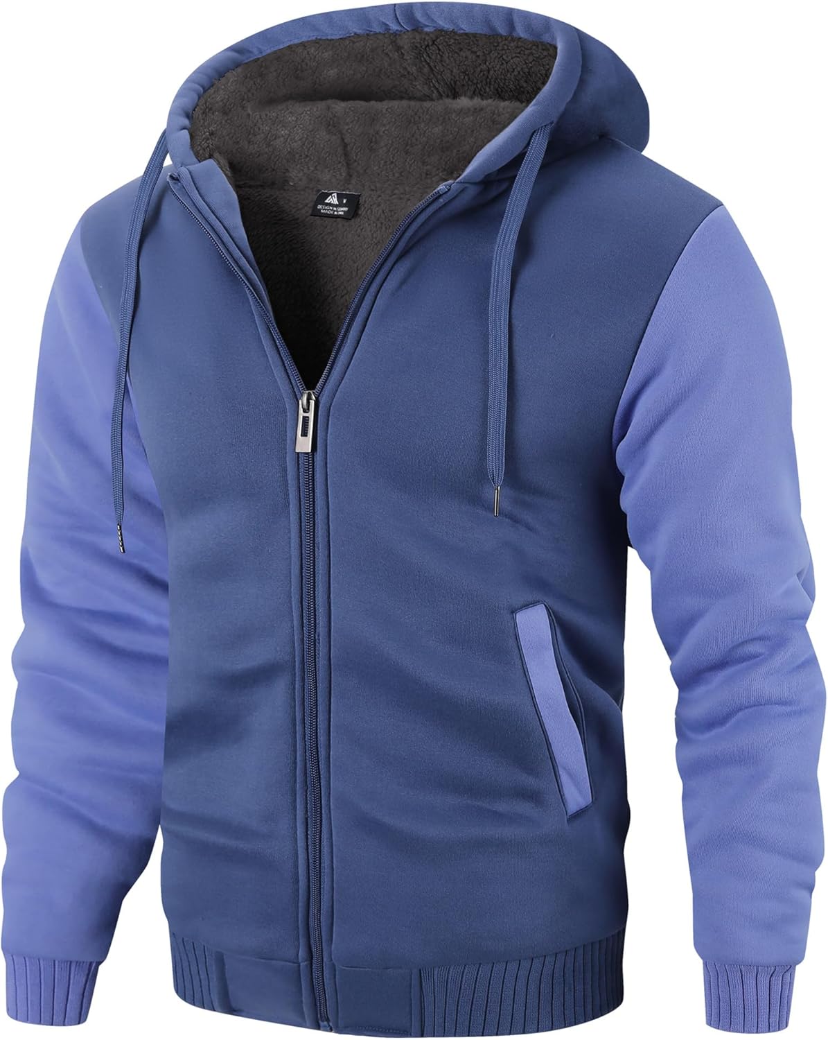 ZITY Men's Heavyweight Zip Up Hoodie for Cold Weather Comfort