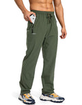 Pudolla Men's Workout Athletic Pants with Zipper Pockets (Style 4DSR)
