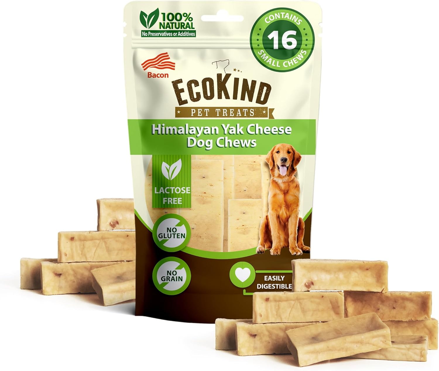 EcoKind Premium Gold Yak Cheese Chews for Healthy Dogs